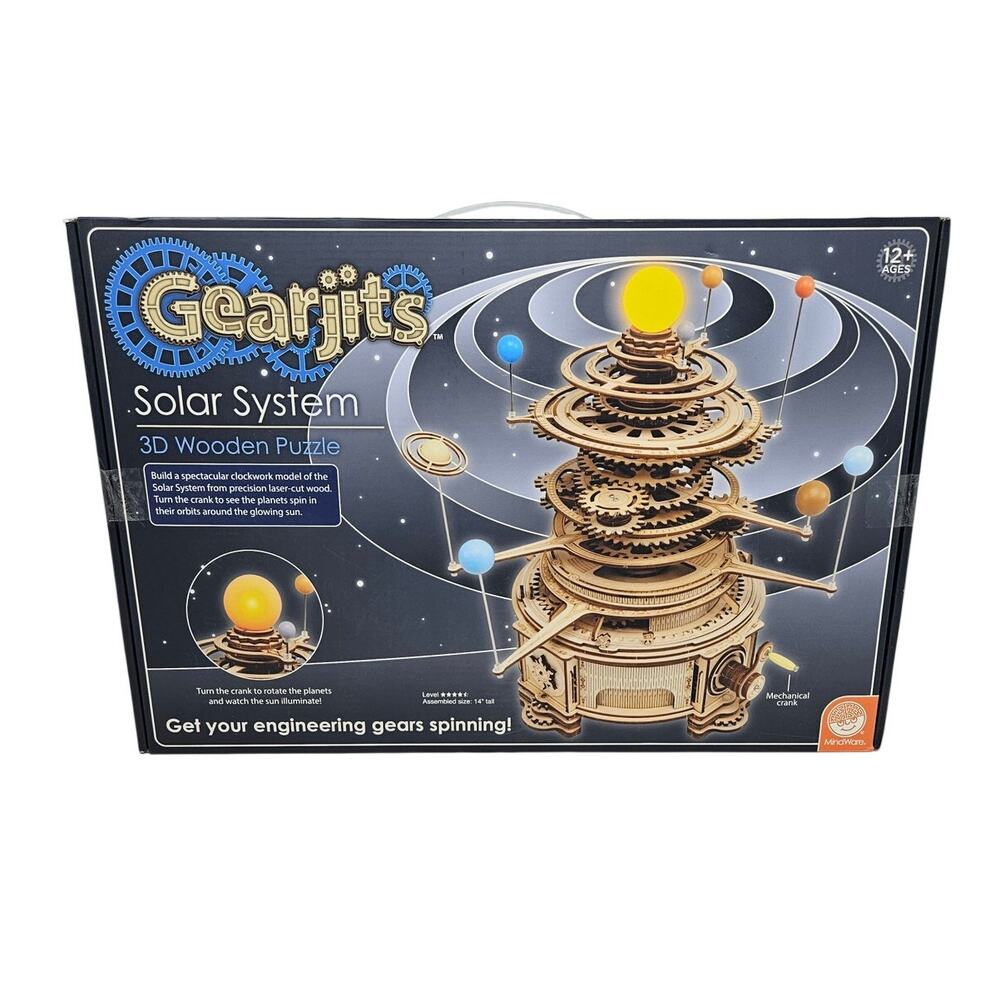 NEW Gearjits Solar System 3d Wooden Puzzle Engineering STEM Learning Educational